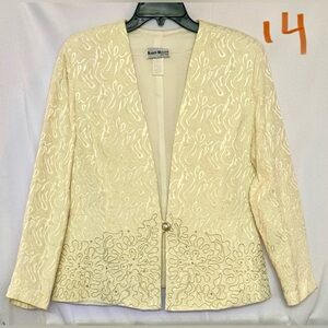 Karen Millen Ivory Embroidered Blazer